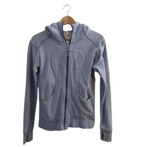Lululemon Scuba Hoodie Size 4 Purple Full Zip Pockets Logo Gym Athletic
